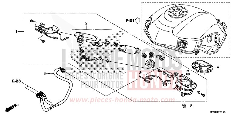 POMPE A CARBURANT de VFR1200X "Crosstourer" Méca PEARL GLARE WHITE (NHB53) 2017